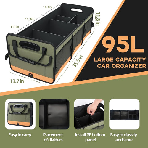 AOPHY Green Trunk Organizer with Dividers